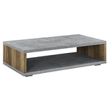 [en.casa] Table Basse Moderne Plateau MDF Robuste Rectangulaire Acier Béton Bois 110cm x 60cm x 30cm