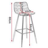 WOLTU BH143sz-2 Lot de 2 Tabouret de Bar Design Chaise Haute pour Bar Bistro siège en Velours avec Repose-Pieds Cadre en métal,Noir