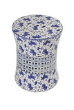 Fine Asianliving Tabouret Céramique Chinois Poissons Koi Bleu Blanc D33xH46cm Tabouret Chinois de Jardin Table d'appoint en céramique Chinois Porcelaine Tabouret Oriental
