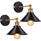 AWEKLIY Applique Murale en Métal Rétro Éclairage Industriel Suspension Luminaire Plafonnier Plafonnier E27 Pour Café Loft Cuisine Bar Restaurant Porche Allée Noir (Lot de 2)