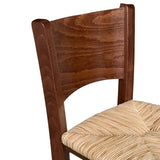 okAffareFatto di Zimbardi Costanza Tabouret de bar Lucy en bois noyer foncé h 73 cm avec assise paille de riz