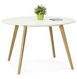 Alterego - Table de Cuisine Ronde 'Amy' Blanche Style scandinave - Ø 120 cm