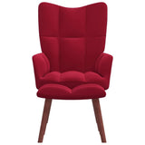 Toshilian Fauteuil avec Repose Pied, Fauteuils Chaise de Salon Fauteuil Relax Relax avec Tabouret Chaise de Relaxation avec Repose-Pied Rouge Bordeaux Velours