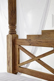 Lit à baldaquin 180x200cm - Bois massif de palissandre huilé - NATURE BROWN #532