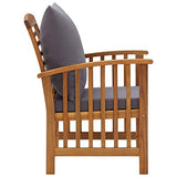 Tidyard Chaises de Jardin avec Coussins Fauteuil d'extérieur pour Patio ou Terrasse Bois d'acacia Massif 2 pcs