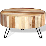 vidaXL Table Basse Bois de Récupération Massif Table d'Appoint Salon Canapé