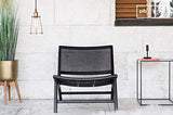 pib Fauteuil en cannage Black Thisted - Bois Massif, Association Facile, Esthétique intemporelle | Un Fauteuil en cannage à l'allure Sobre et distinguée - Noir foncé (L65 x H68 x P74 cm)