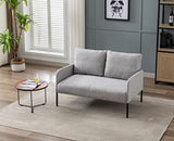 Wahson Canapé 2 Places en Lin Moderne Sofa Revêtement Tissu avec Rembourrage épais pour Salle/Chambre/Bureau/Appartement/dortoir, Gris