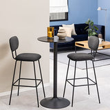 Marque Amazon - Movian Lot de 2 tabourets de bar, tissu Wind anthracite 40, grande, Noir Mat/Anthracite