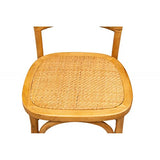 Biscottini frêne 88 x 50 x 44 cm Salle à Manger en Bois avec Finition Naturelle | Chaise de Cuisine Assise en rotin, Marron, 88x44x50 cm