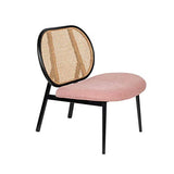 Zuiver Spike - Fauteuil Dossier en cannage et Assise en Tissu Rose