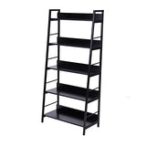 Homcom Étagère bibliothèque Style Industriel incliné 5 Niveaux 70L x 35l x 150H cm Noir