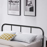 H.J WeDoo Cadre de lit en Métal Design pour 2 Personnes Cadre de Structure Métallique avec 10 Pieds en Métal et Sommier Intégré 198x142cm - Noir