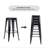 DUHOME Tabouret de Bar en Métal Lot de 2, 76cm Tabouret Haut Empilable Tabouret de Comptoir Industrielle pour Bar Bistro Cuisine