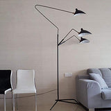 Lampe sur pied LGFSG Lampadaire Modélisation Chambre Lampe industrielle debout Simple Salon Led Luminaire au sol, 3 têtes noir