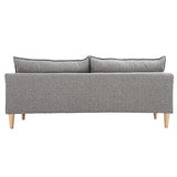 Miliboo Canapé scandinave 3 Places en Tissu Gris et Bois Clair Kate