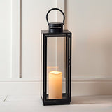Lights4fun Grande Lanterne Noire en Métal avec Bougie LED pour Jardin à Piles, 65cm