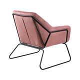 Zons KATEL Fauteuil en Velours ET MÉTAL Noir + Coussin, Rose, 72x79xH81 cm