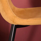 MEUBLE COSY Lot de 4 Chaises Salle a Manger Scandinave avec Assise et Dossier Recouverts de Velours Jaune Fauteuil de Bureau Pieds en Métal , Jaune /44x53x86cm
