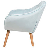 Beliani - Fauteuil - Karis - en Velours, Bleu Clair
