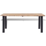 Table à Manger en Bois d'acacia Massif rétro de Style Rustique Chic 170x90 cm pour Le Petit déjeuner café Cuisine Salle à Manger Meubles