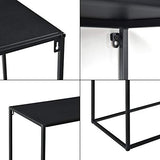 [en.casa] Table Console Table d'Appoint Industriel en Métal Résistant 74 x 115 x 32 cm Noir Mat