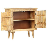 vidaXL Bois de Manguier Massif Buffet Armoire de Rangement avec 2 Portes Commode Meuble de Rangement Armoire Latérale Maison Intérieur 75x35x75 cm