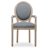INTENSE DECO Fauteuil médaillon Louis XVI Tissu Gris
