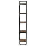 Festnight Bibliothèque à 5 Niveaux Étagère de Rangement de Style Industriel Bois de Manguier et Acier 90x30x180 cm