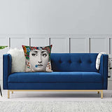 QHKYT Lina Cavalieri Housse de coussin décorative carrée en coton et lin avec motif œil personnalisé, comprend uniquement une taie d'oreiller 45 x 45 cm (A13)
