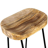 vidaXL 2X Bois de Manguier Massif Tabouret de Bar Gavin Meuble de Bistrot