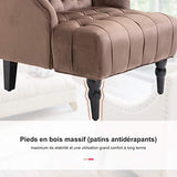 Homcom Fauteuil Chesterfield Grand Confort Dossier Assise capitonné avec Boutons Velours Marron