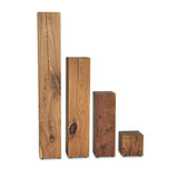 MS FACTORY Bloc de Chêne Massif - Cube en Bois - Rondin de Bois - Bout de Canapé, Colonne de Decoration, Support en Bois, Table Basse Bois, Piédestal pour Fleurs, Table de Chevet - 15 x 15 x 20 cm