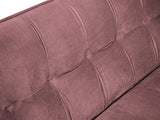 Canapé Velours Convertible, Canna, 3 Places, Rose, 225x100x85