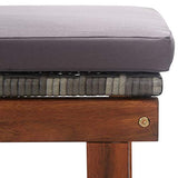 vidaXL Bois d'Acacia Chaise Longue et Coussin Jardin Bain de Soleil de Patio Transat de Terrasse Extérieur Piscine Résine Tressée Gris