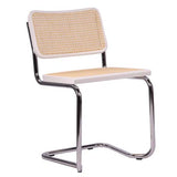 ElleDesign Chaise à traîneau en osier, paille de Vienne, bois massif hêtre naturel verni laqué noir blanc noix paille de Vienne