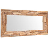 vidaXL Teck Miroir Décoratif Miroir Mural Miroir de Douche Miroir de Salon Salle de Séjour Chambre à Coucher Maison Intérieur 120x60 cm Rectangulaire