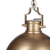 Relaxdays Lampe à suspensions style industriel Shabby luminaire de plafond métal diamètre 40,5 cm LED, doré