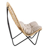 Fauteuil Naturel avec Coussin Fibres - FYSIKES - L 76 x l 76 x H 87 - Neuf