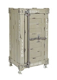ts-ideen Commode Meuble de rangement Table de chevet 1 porte + 4 roulettes Style industriel/conteneur Coloris kaki