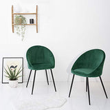 Happy Garden Lot de 2 chaises Vintage Diane Velours Vert