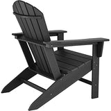 TecTake 800814 Chaise de Jardin Extérieur Design Adirondack Forme Ergonomique Résistant aux Intempéries Charge Max. 120 Kg – Diverses Couleurs (Noir)