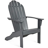 Costway Chaise de Jardin Extérieur Adirondack en Bois Résistant aux Intempéries avec Dossier Incurvé Charge Max. 170KG pour Jardin/Patio/Pelouse et Terrasse