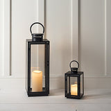 Lights4fun Grande Lanterne Noire en Métal avec Bougie LED pour Jardin à Piles, 65cm