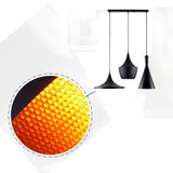 LightInTheBox Plafonnier à 3 Suspensions en Aluminium Noir Style Industriel Montage Encastré au Plafond pour Salle à manger, Chambre à coucher Eclairage de Lustres Suspendus sans Ampoule E26 / E27 Max 60W[Classe énergétique A]