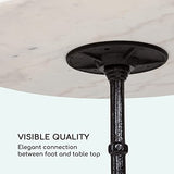 blumfeldt Patras - Table de bistrot avec Bord décoratif, Table Haute avec Pied en Fonte, Table de Bar pour l'intérieur et l'extérieur, imperméable, résistante au Gel, Ø 60cm, Hauteur 71 cm, Blanc