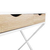 WOLTU TS40ws Bureau Table 110x50x75 cm avec 3 tiroirs,Bureau d'ordinateur Table de Travail en MDF et Acier,Blanc