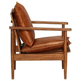 Festnight Fauteuil en Cuir Fauteuil de Salon Chaise Bureau Chaise de Salle à Manger Marron 66 x 69 x 74 cm