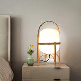 Lampe De Chevet Bambou Bois Respectueuse l'environnement,Abat Jour Verre Bambou Recouvert d'un Corps en Verre Décoratif Lampe De Table,Salon Salle À Manger Lumière De Nuit