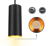 XODZASG LED dimmable Suspension, Lampe suspension contemporaine, Downlight/Corps en aluminium en métal / 10w Lumière blanche chaude 3000K (Noir-3000K)
